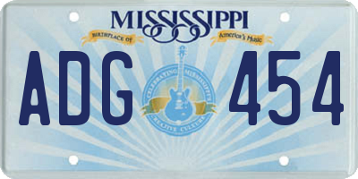 MS license plate ADG454