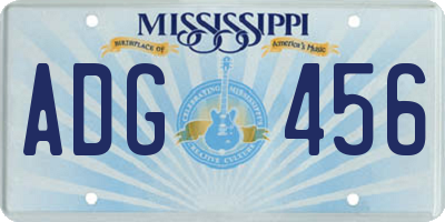 MS license plate ADG456