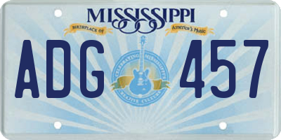MS license plate ADG457