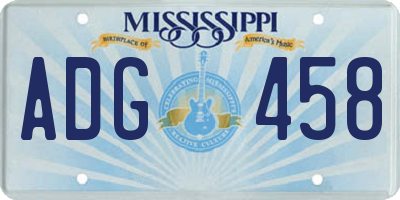 MS license plate ADG458