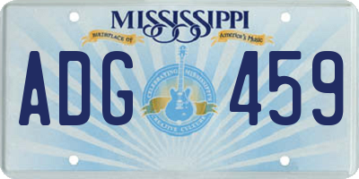 MS license plate ADG459