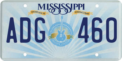 MS license plate ADG460