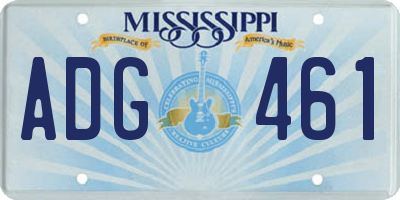 MS license plate ADG461