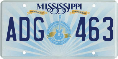 MS license plate ADG463