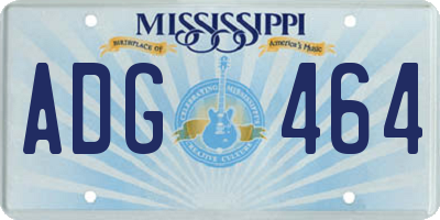 MS license plate ADG464