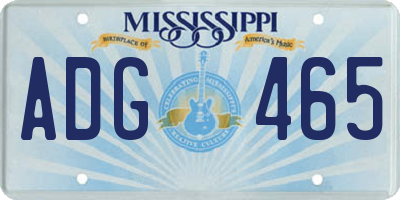 MS license plate ADG465