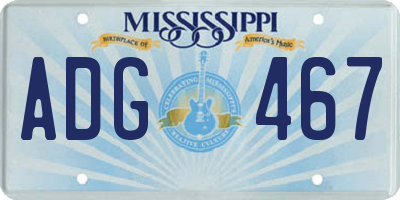 MS license plate ADG467