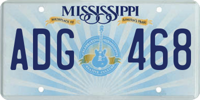 MS license plate ADG468