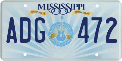 MS license plate ADG472