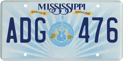 MS license plate ADG476