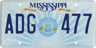 MS license plate ADG477