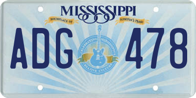 MS license plate ADG478