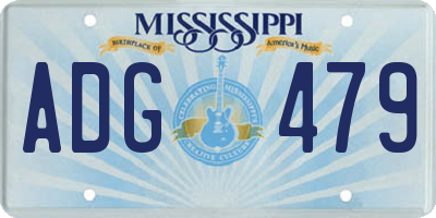 MS license plate ADG479