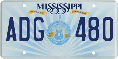 MS license plate ADG480