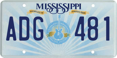 MS license plate ADG481