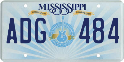 MS license plate ADG484
