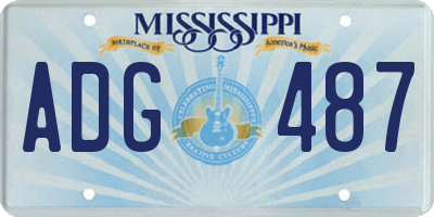 MS license plate ADG487