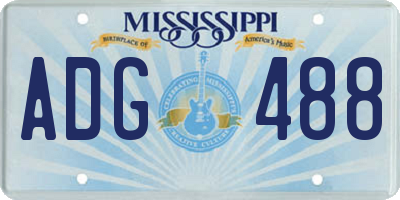 MS license plate ADG488