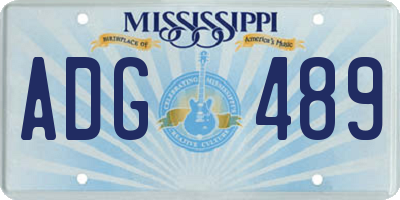 MS license plate ADG489