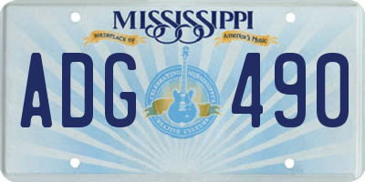 MS license plate ADG490