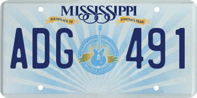 MS license plate ADG491