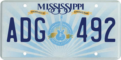 MS license plate ADG492