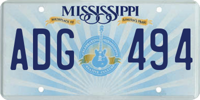 MS license plate ADG494