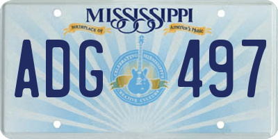 MS license plate ADG497