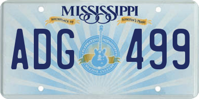 MS license plate ADG499