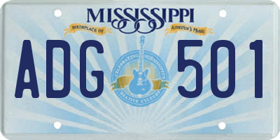MS license plate ADG501
