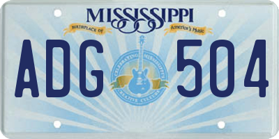 MS license plate ADG504