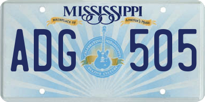 MS license plate ADG505