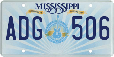 MS license plate ADG506
