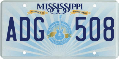MS license plate ADG508