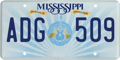 MS license plate ADG509
