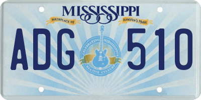 MS license plate ADG510