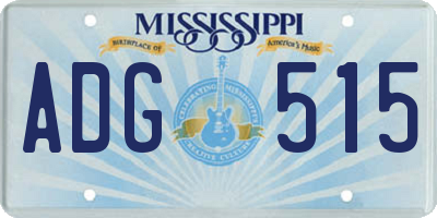 MS license plate ADG515