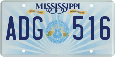 MS license plate ADG516