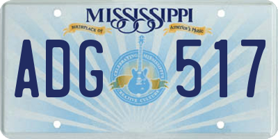 MS license plate ADG517