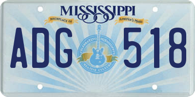 MS license plate ADG518