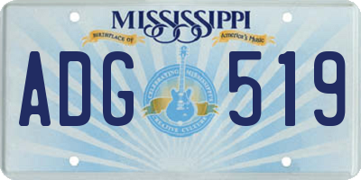 MS license plate ADG519