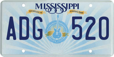 MS license plate ADG520