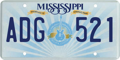 MS license plate ADG521