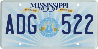 MS license plate ADG522
