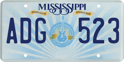 MS license plate ADG523