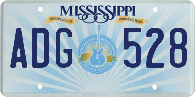 MS license plate ADG528