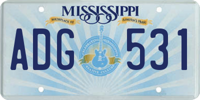 MS license plate ADG531