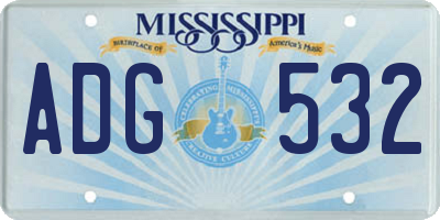 MS license plate ADG532
