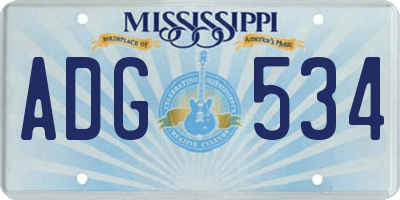 MS license plate ADG534