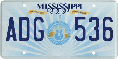 MS license plate ADG536